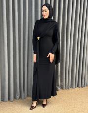 siyah 6539 qashe elbise