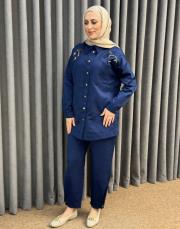 lacivert 5138 missemramiss ricamo pesce takım