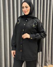 siyah 5138 missemramiss ricamo pesce takım 2