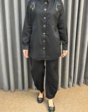 siyah 5138 missemramiss ricamo pesce takım 4