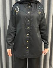 siyah 5138 missemramiss ricamo pesce takım 5