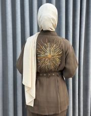 kahve 5283 missemramiss nakışlı kemerli takım 6