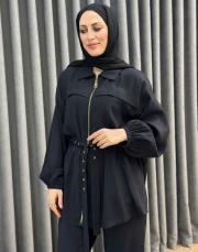 siyah 5283 missemramiss nakışlı kemerli takım 2