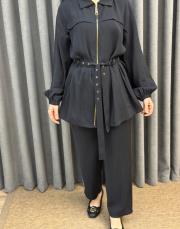 siyah 5283 missemramiss nakışlı kemerli takım 3