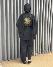 siyah 5283 missemramiss nakışlı kemerli takım 5