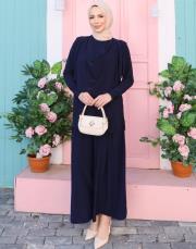 lacivert 4252 degaje tunikli sandy takım