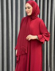 bordo 80710 essahra şallı ferace 2