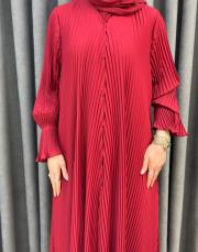 bordo 80710 essahra şallı ferace 5