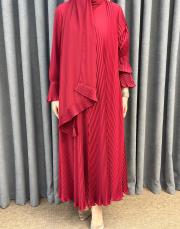 bordo 80710 essahra şallı ferace 6