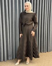 kahve 6585 qashe tafta krep takım