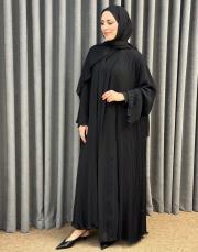 siyah 0024 essahra samira üçlü abaya takım