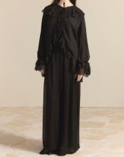 kahve 8218 ahel yaka kol volanlı şifon takım 2