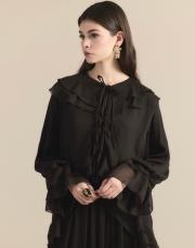 kahve 8218 ahel yaka kol volanlı şifon takım 3