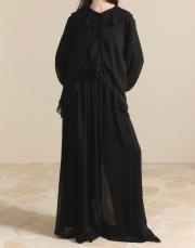 siyah 8218 ahel yaka kol volanlı şifon takım 2