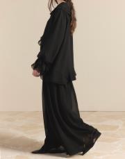 siyah 8218 ahel yaka kol volanlı şifon takım 3