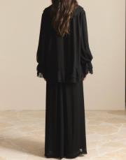 siyah 8218 ahel yaka kol volanlı şifon takım 4