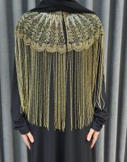 gold siyah 9765 ithal boncuk işlemeli yaka 3