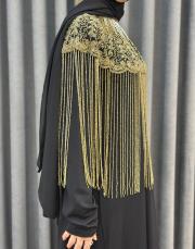 gold siyah 9765 ithal boncuk işlemeli yaka 4