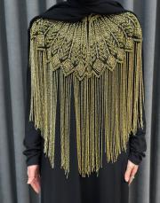 siyah altın 9765 ithal boncuk işlemeli yaka 3