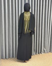 siyah altın 9765 ithal boncuk işlemeli yaka 5