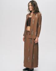 kahve 34771 ışıltı payetli işlemeli takım 2