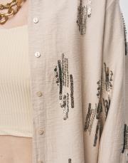 bej 34771 ışıltı payetli işlemeli takım 3