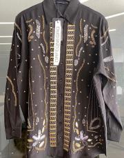 siyah 34839 boncuk pul işlemeli tencel kimono