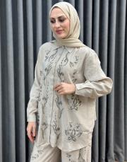 bej 34535 orfeonegro boncuk işlemeli takım 2