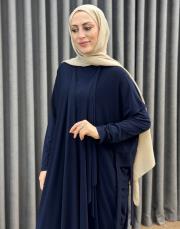 lacivert 3029 qashe üçlü şalvar takım 2