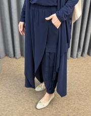 lacivert 3029 qashe üçlü şalvar takım 4