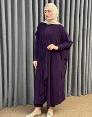 mor 3029 qashe üçlü şalvar takım