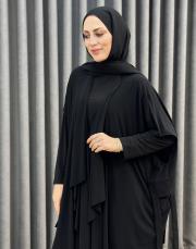 siyah 3029 qashe üçlü şalvar takım 2