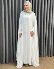 beyaz 2957 white corner abiye elbise