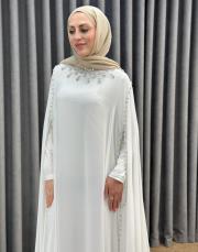 beyaz 2957 white corner abiye elbise 2