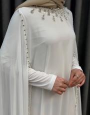 beyaz 2957 white corner abiye elbise 6