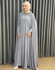 gri 2957 white corner abiye elbise