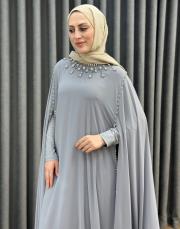 gri 2957 white corner abiye elbise 2