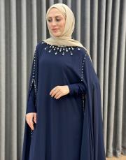 lacivert 2957 white corner abiye elbise 2