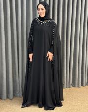 siyah 2957 white corner abiye elbise