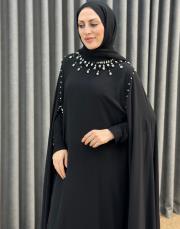 siyah 2957 white corner abiye elbise 2