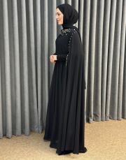 siyah 2957 white corner abiye elbise 4