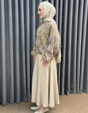 karamel 38191 orfenegro işlemeli midi bomber ceket 3