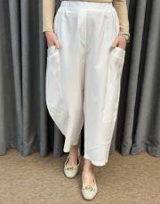 beyaz sz 5587 sentez kanguru kanvas pantolon