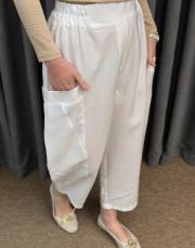 beyaz sz 5587 sentez kanguru kanvas pantolon 5