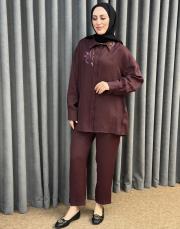 bordo 5251 missemramiss elegante flow gömlek