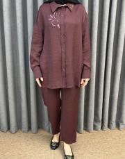 bordo 5251 missemramiss elegante flow gömlek 3