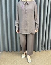 kahve 5251 missemramiss elegante flow gömlek 4