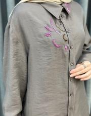 kahve 5251 missemramiss elegante flow gömlek 6