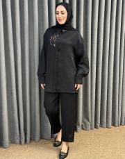 siyah 5251 missemramiss elegante flow gömlek 2