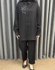 siyah 5251 missemramiss elegante flow gömlek 3